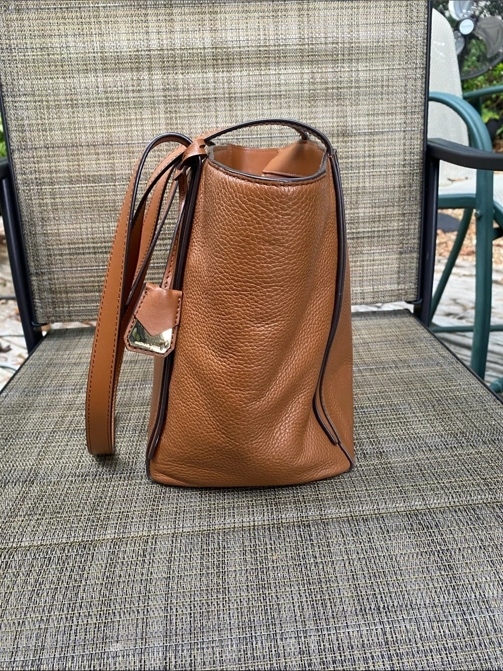 Michael Kors Cognac Pebbled Leather Tote